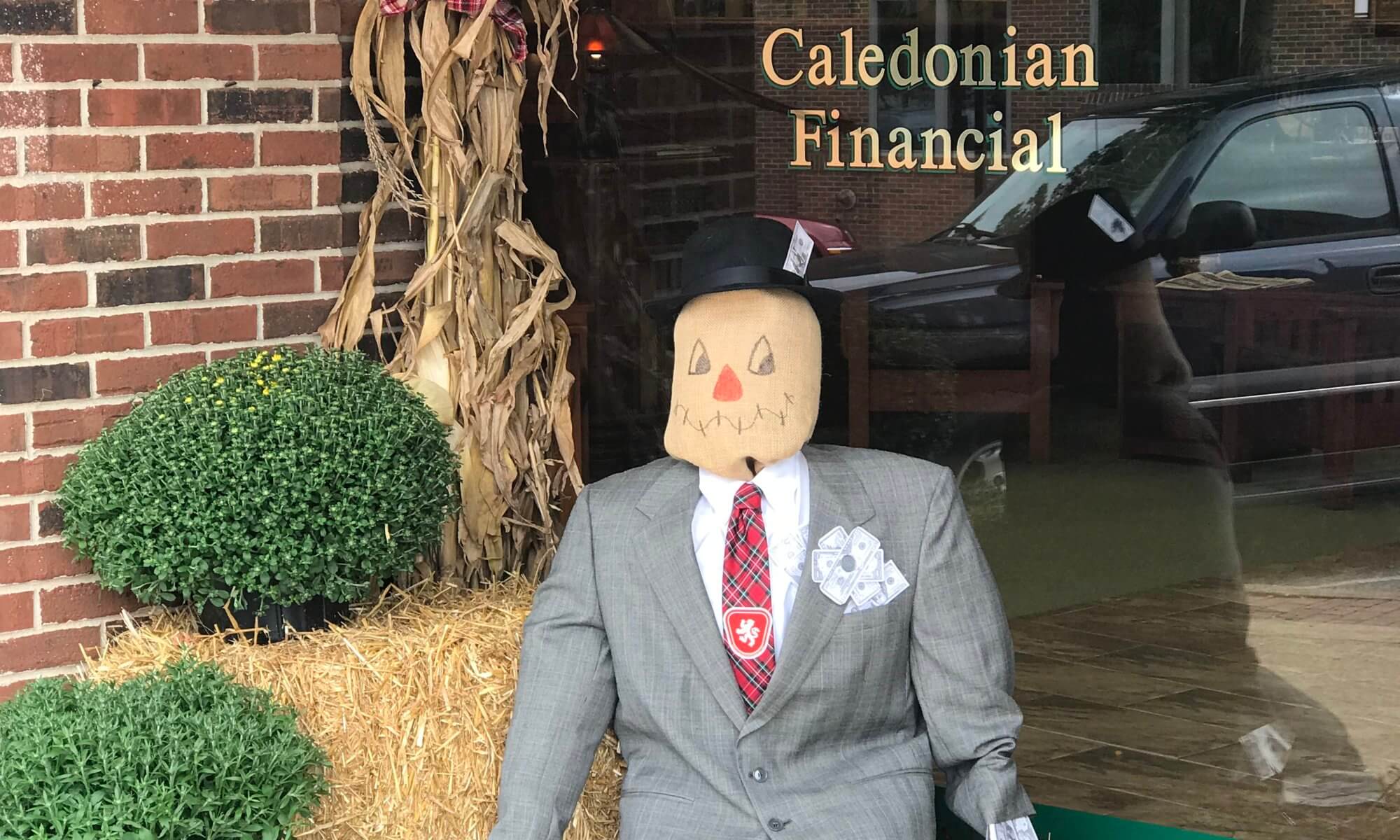 Caledonian Financial's entry in the Maury County Visitors Bureau scarecrow contest.